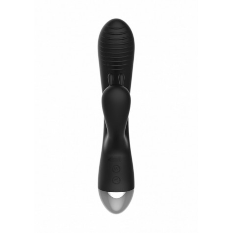 Чёрный вибратор E-Stimulation Rabbit Vibrator с электростимуляцией - 19 см.